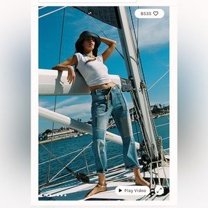 Free people moxie pull on barrel jeans new with tags